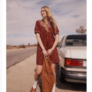 NWOT Madewell Embroidered Puff-Sleeve Babydoll Dress